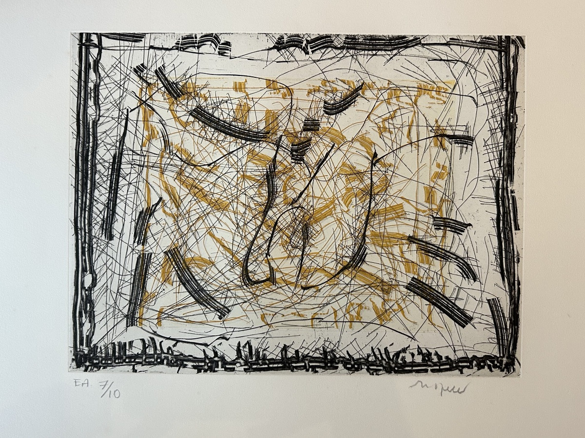 Jean-Paul Riopelle -20ème - lithographie Eau-forte - EA - papier Arches - signée - atelier Felt-photo-2