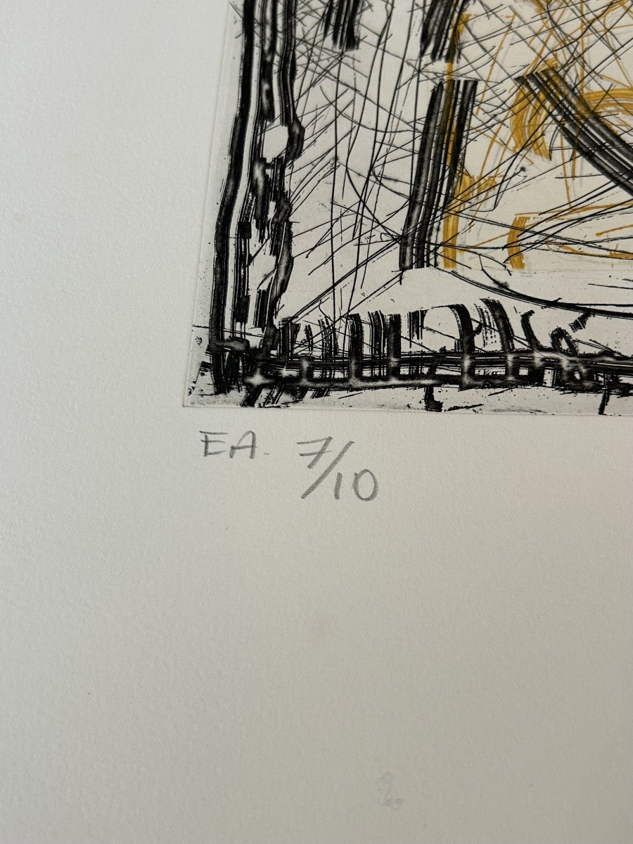 Jean-Paul Riopelle -20ème - lithographie Eau-forte - EA - papier Arches - signée - atelier Felt-photo-3