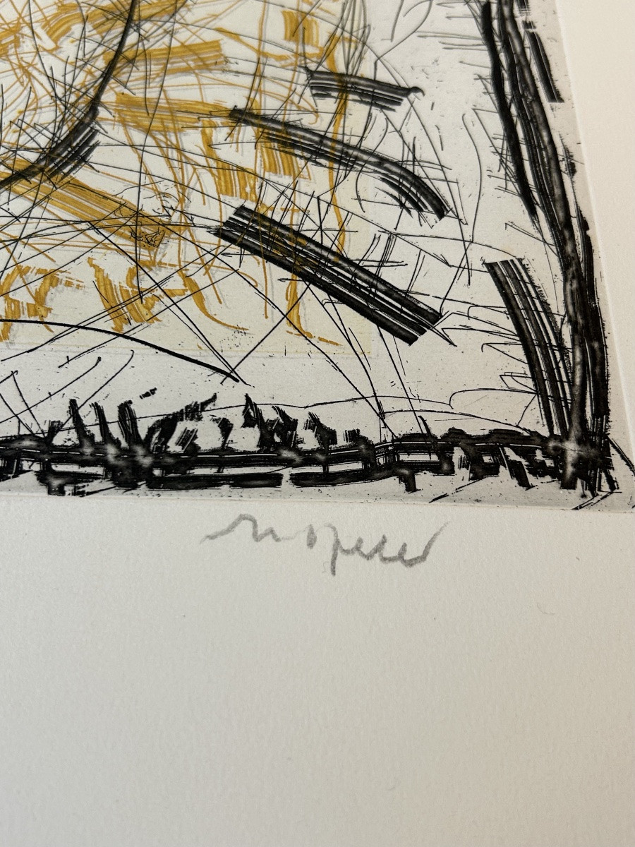 Jean-Paul Riopelle -20ème - lithographie Eau-forte - EA - papier Arches - signée - atelier Felt-photo-4