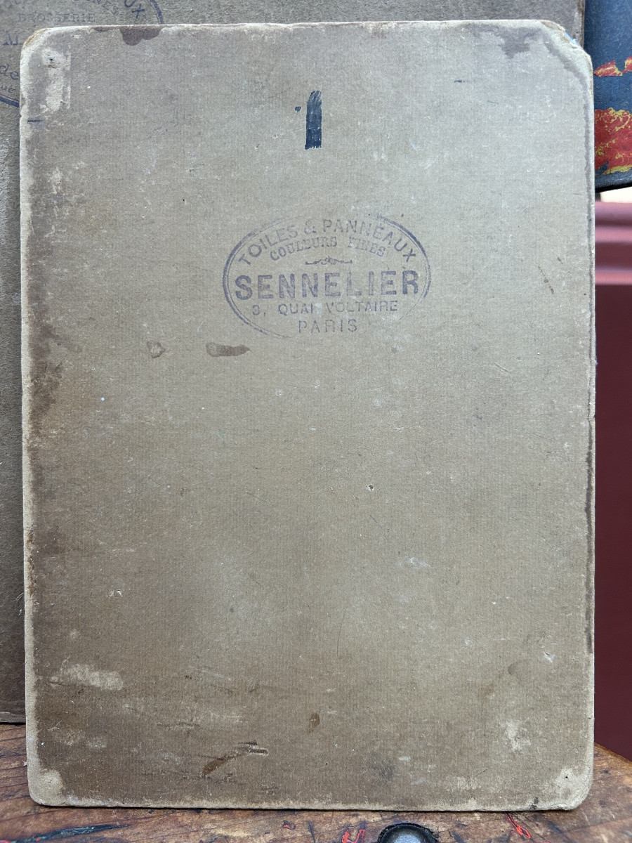 Paysage breton - Bord de mer - Huile sur carton - 20ème-photo-4