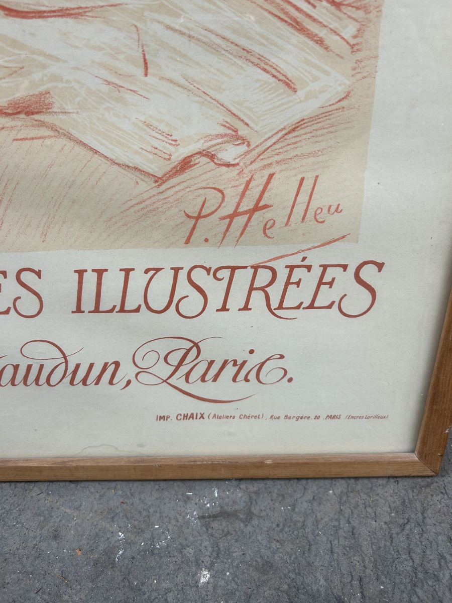 Affiche estampe de Paul César Helleu - éditeur Sagot - femme peignant - 20eme-photo-2