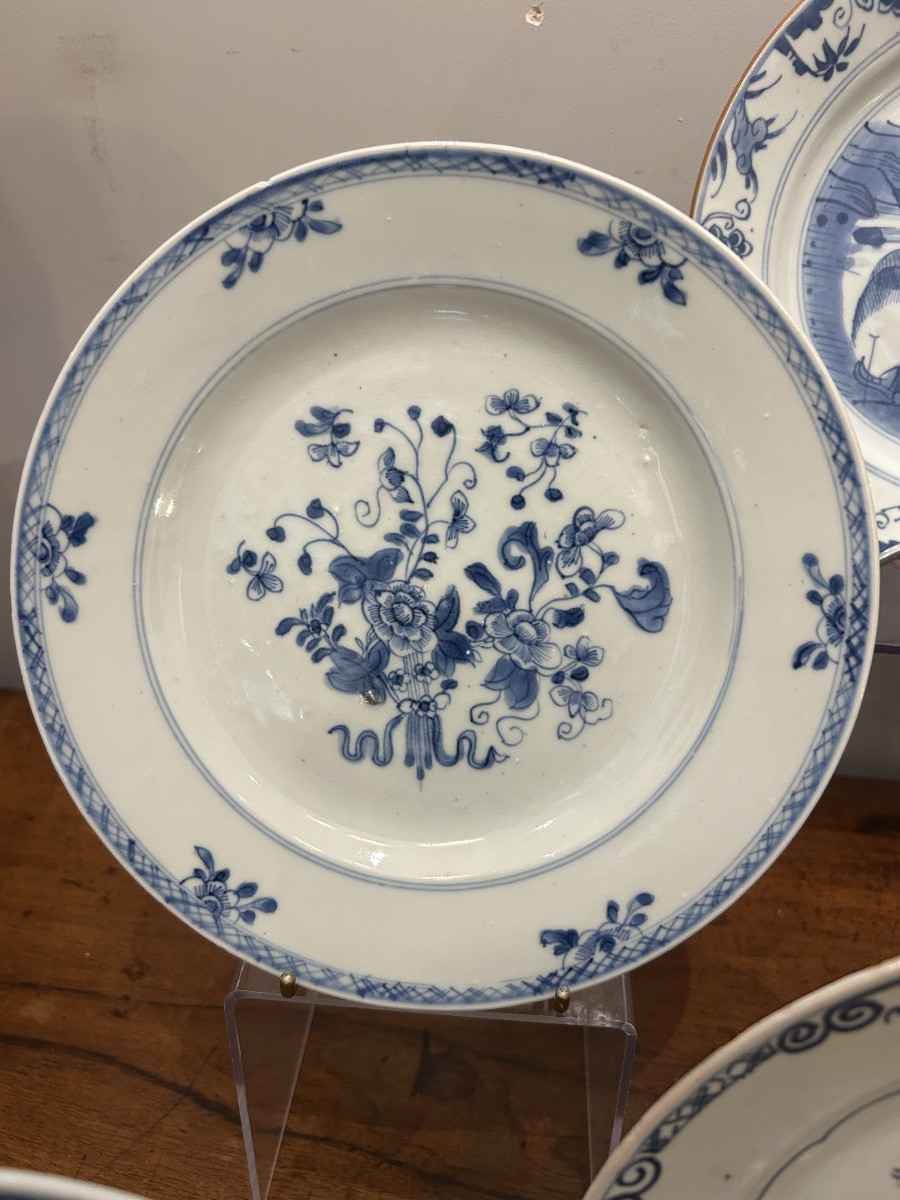 Set Of 6+1 Plates, China - East India Company - Qianlong Period - 18th Century-photo-2
