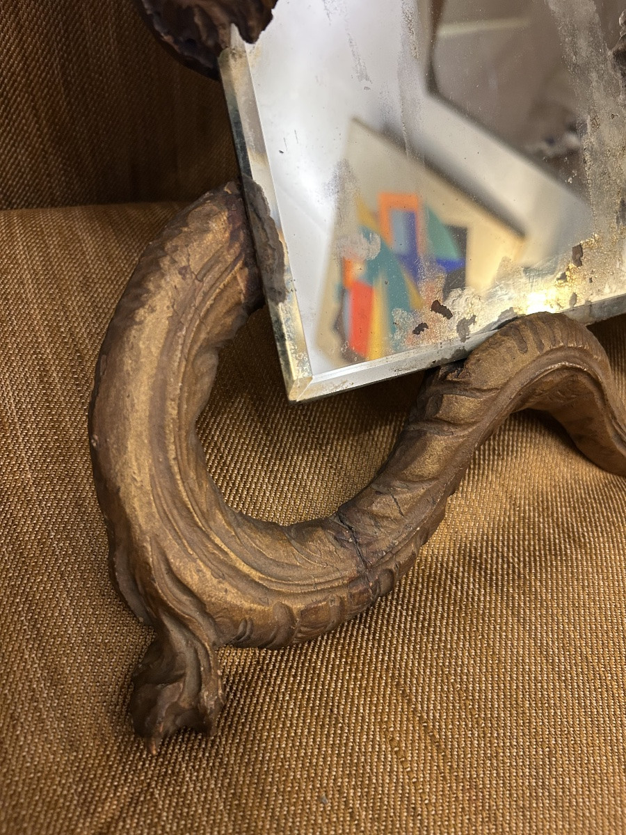 Miroir Miroir dragon fin XIXe, bois sculpté, style japonisant, attribué à Gabriel Viardot-photo-4