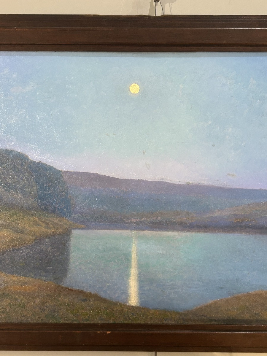 Oil On Panel “moonlight” – Paul Coste, Toulouse Painter-photo-3