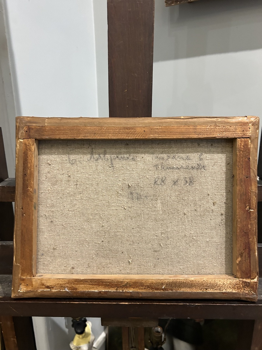 Scène de genre milieu 20ème Joueur sur pont d’un bateau  Peintre ukrainien Walpenko-photo-4