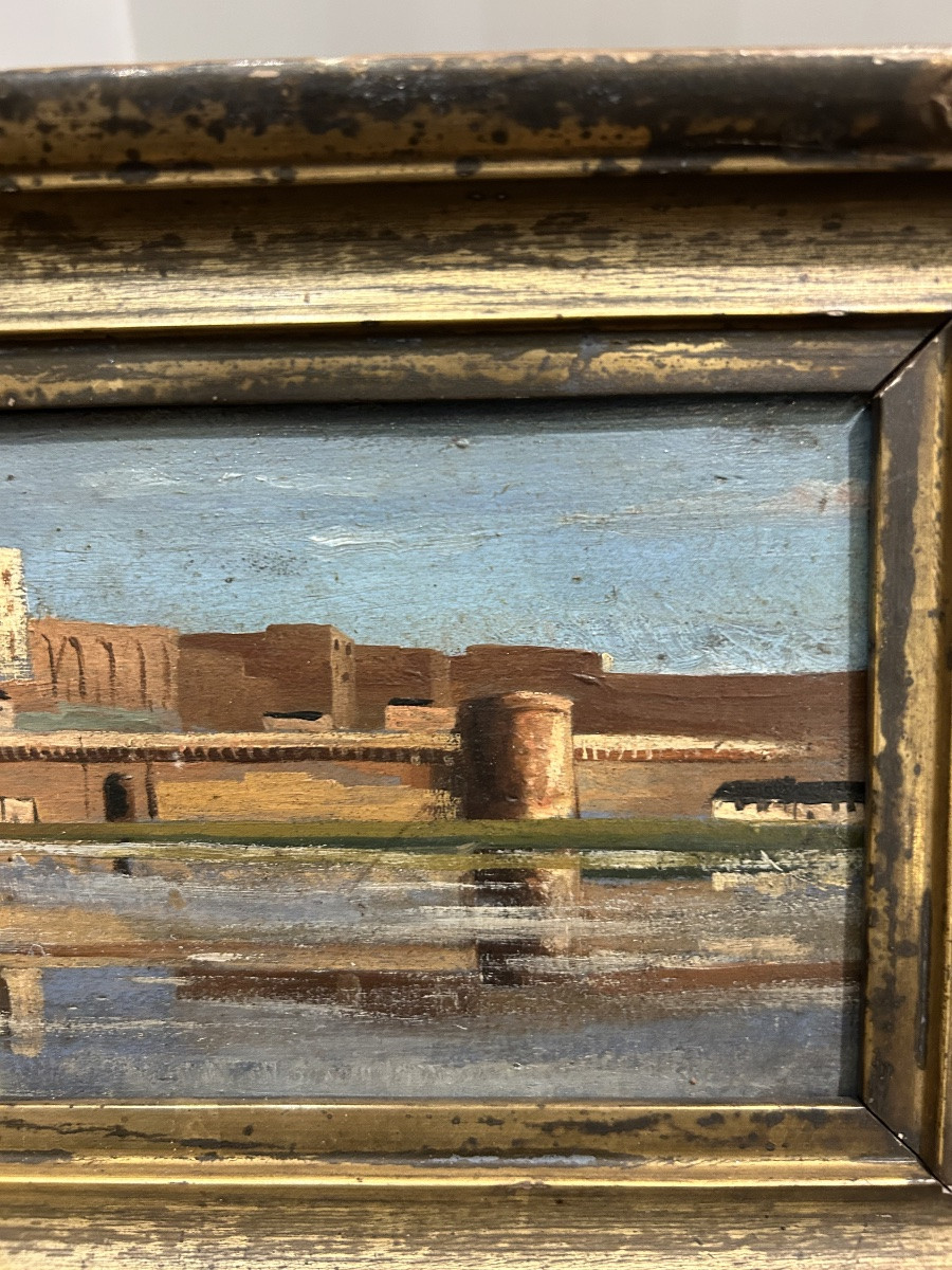 Architectural Landscape From 1900 Depicting The Avignon Bridge And The Palace Of The Popes-photo-2