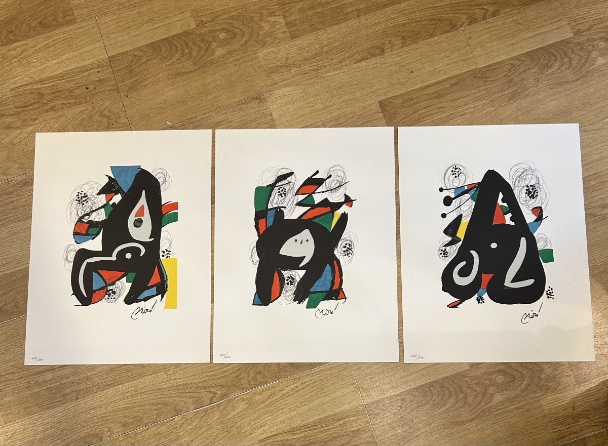 Porte folio « La mélodie acide de Joan Miró publié en 1980. 14 lithographies originales-photo-2