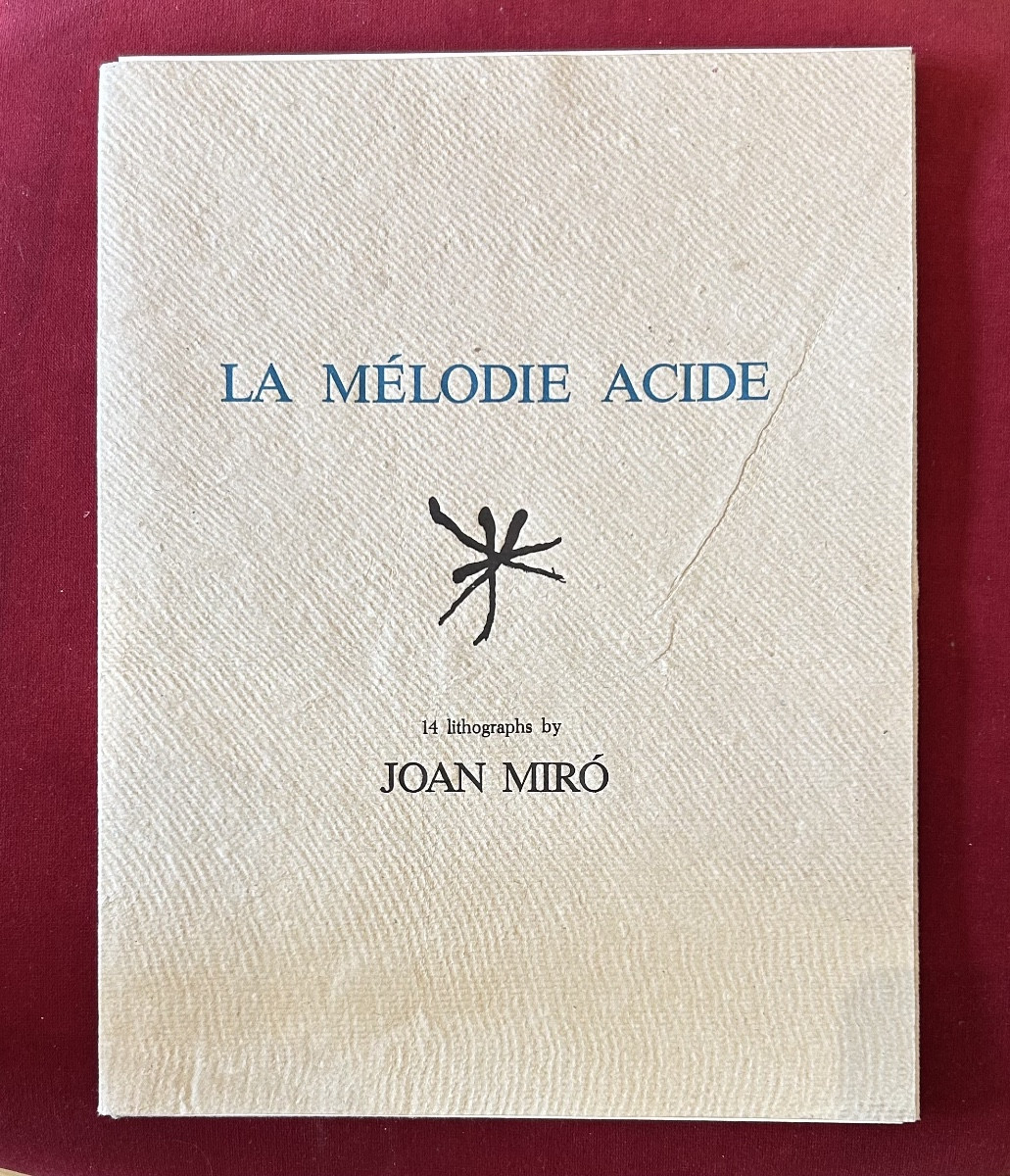 Porte folio « La mélodie acide de Joan Miró publié en 1980. 14 lithographies originales