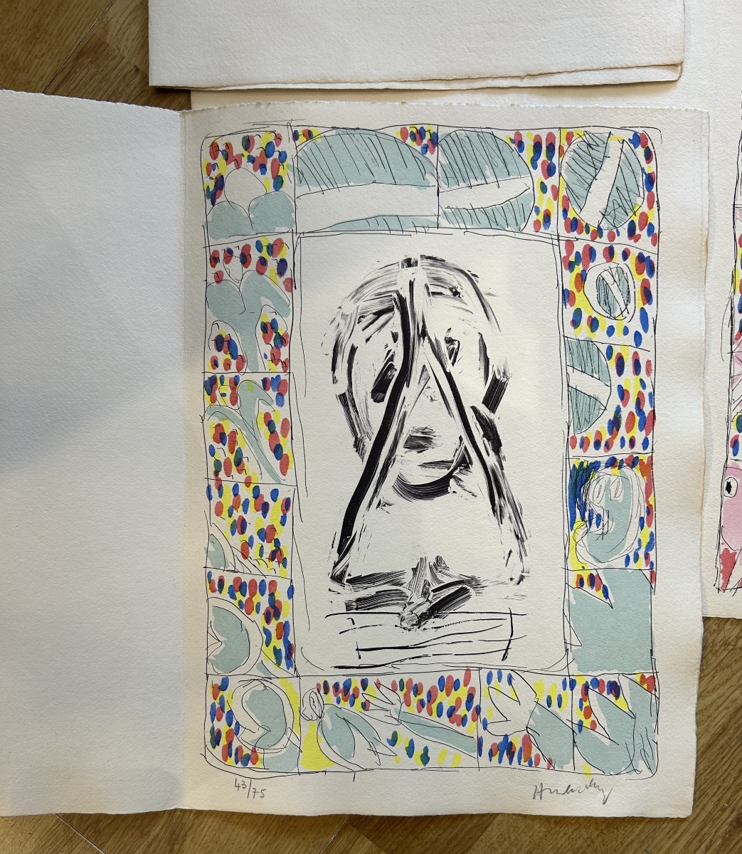 Yves Bonnefoy Portfolio. 3 Lithographs By Pierre Alechinsky. Published 1976. First Edition-photo-6