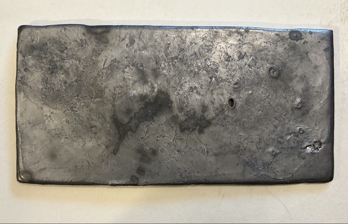 Plaque décorative 19eme en étain Bas relief mythologique marin. Antique-photo-4