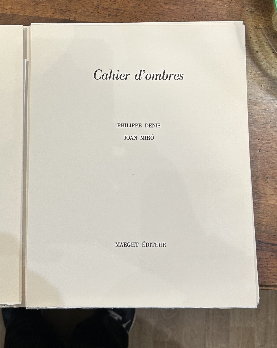 Philippe Denis – Cahier d’Ombres, Maeght 1971 – 3 Lithographies originales signées de Joan Miró-photo-2