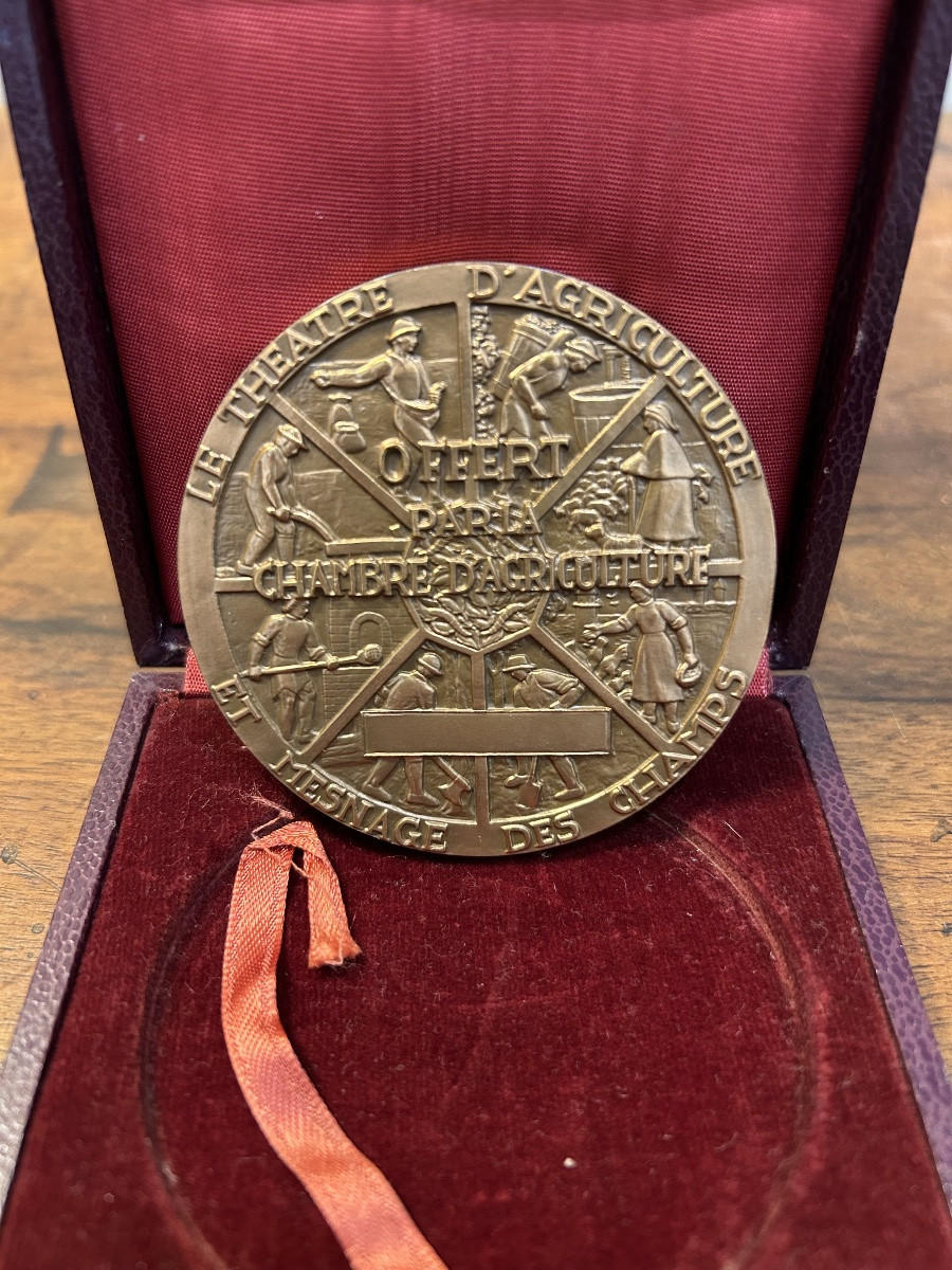 Médailles françaises anciennes / bronze – O. de Serres, Club Alpin Français, Crédit Français -photo-1