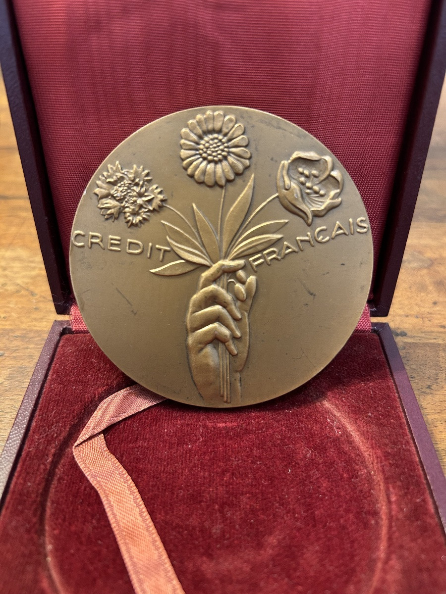 Médailles françaises anciennes / bronze – O. de Serres, Club Alpin Français, Crédit Français -photo-3