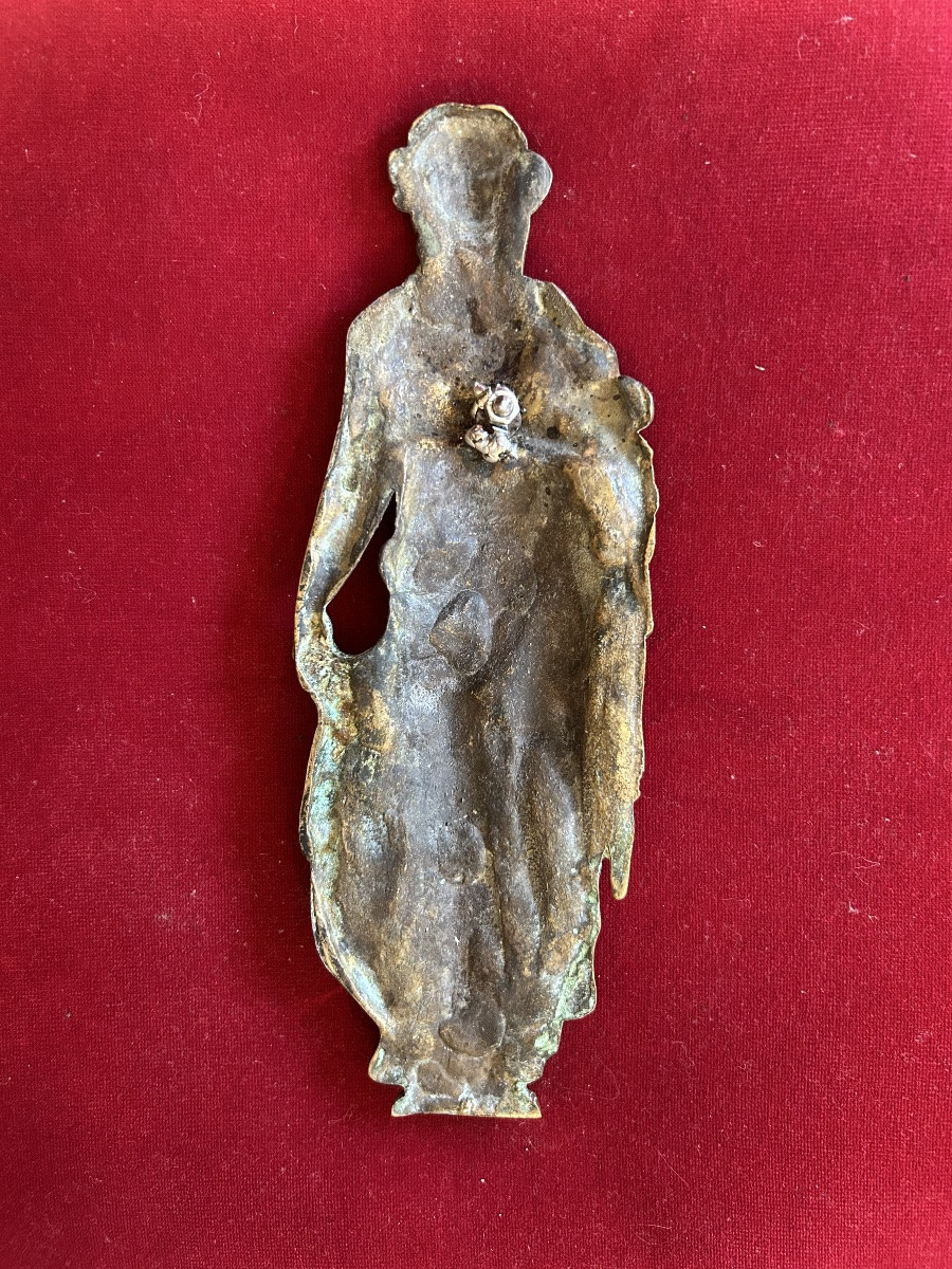 Bronze Wall Sconce – Antique Female Figure – Late 19th-century Neoclassical Style-photo-4