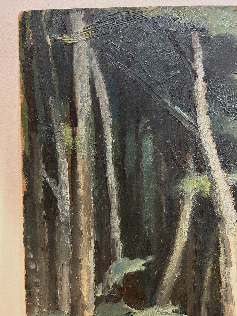 André Utter, Landscape, Oil On Cardboard, French Painter, Early 20th Century, Fauvist, Signed-photo-2