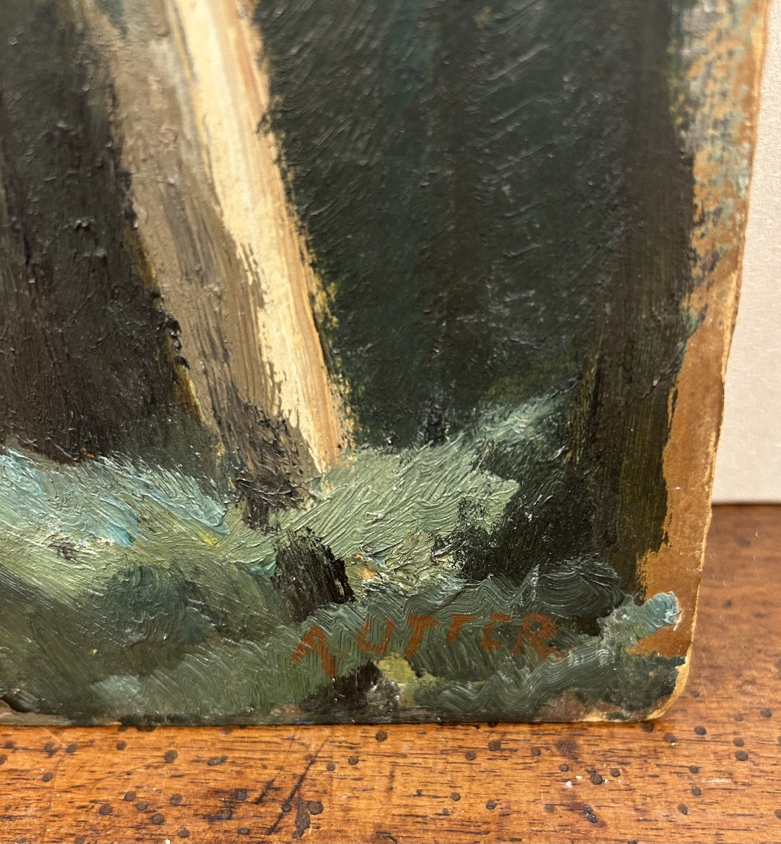 André Utter, Landscape, Oil On Cardboard, French Painter, Early 20th Century, Fauvist, Signed-photo-3