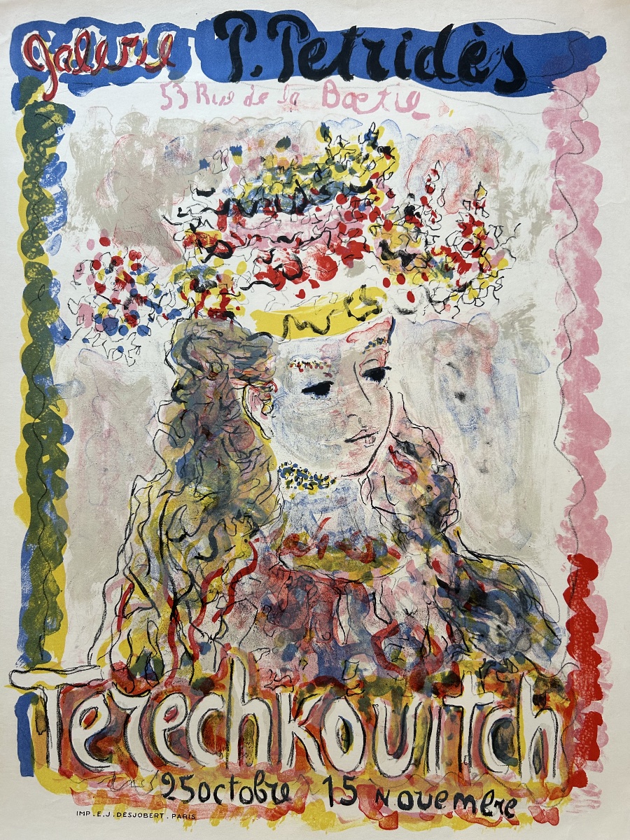 Tchekhovitch – Affiche originale d’exposition Galerie Pétridès, Paris, juin 1950s-photo-3