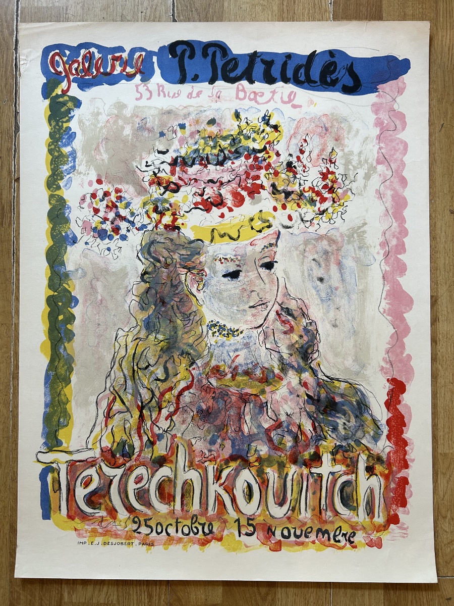 Tchekhovitch – Affiche originale d’exposition Galerie Pétridès, Paris, juin 1950s