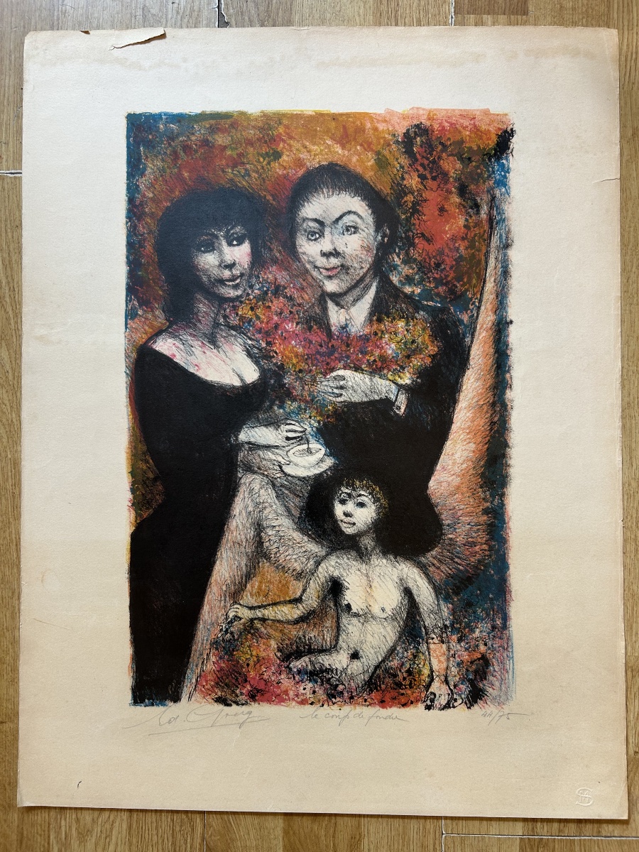 Joseph Goerg – Le Coup de Foudre, gravure originale en couleurs signée 44/75