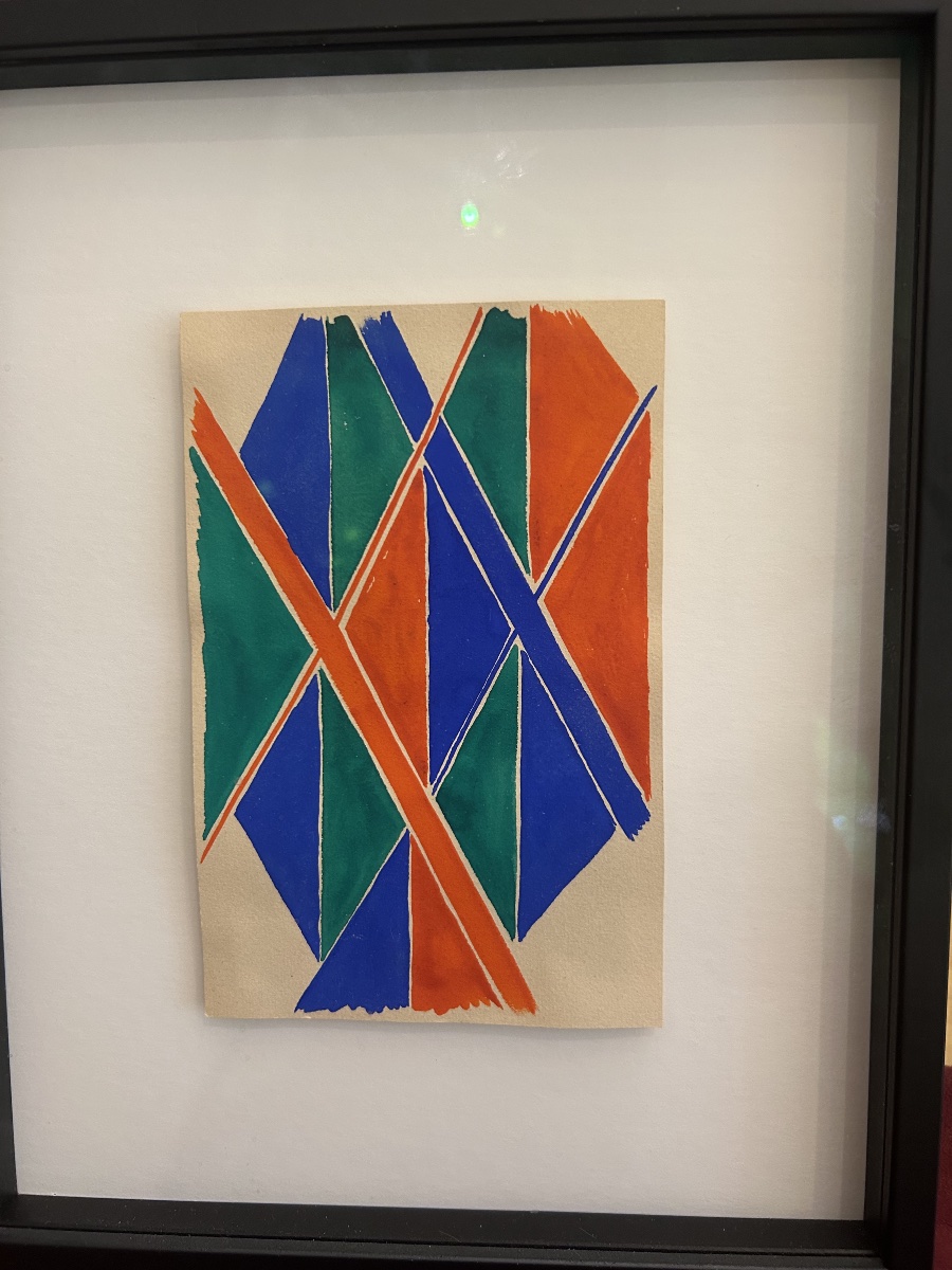 Sonia Delaunay (1885–1979), Original Gouache, Textile Design By Robert Perrier, Studio Stamp-photo-2