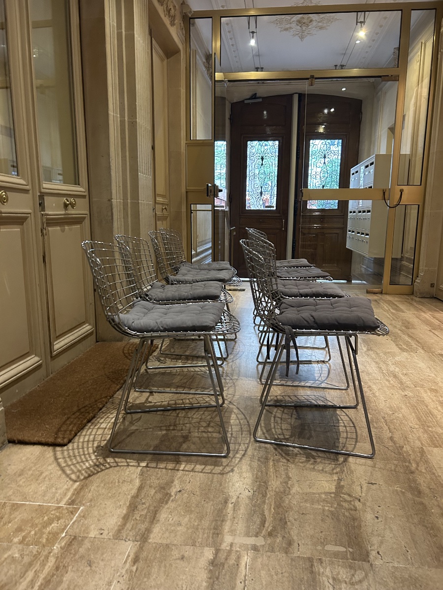 Suite de 8 chaises Harry Bertoia modèle 420 – Knoll International – Design années 1950-photo-4