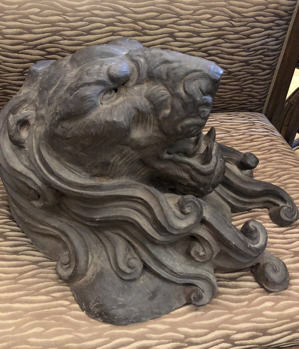 Lion Head In Terracotta 20th