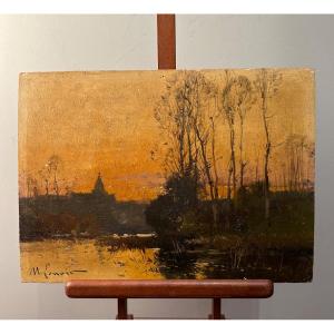 Oil On Wood. Landscape Painter Eugène Galien-laloue 19/20th French