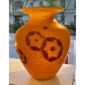 Baluster Vase Charles Schneider (1881-1953) Attributed To. Proof In Multilayer Glass 