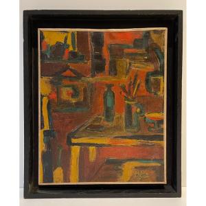 Painter's Studio - Algheri - 1974 - Acrylic On Canvas