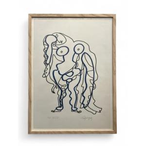 Lithographie du peintre Français Charles Lapicque - 20ème - Ecole de Paris