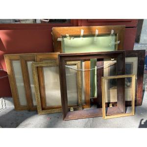 Lot de 8 cadres en bois - 20eme 
