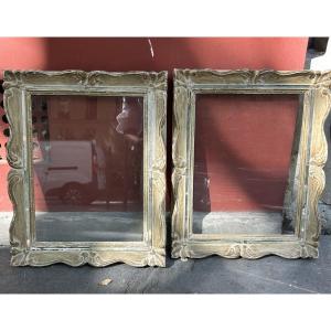 Cadres 1950 - bois massif - liseret miroir vitres d’époque