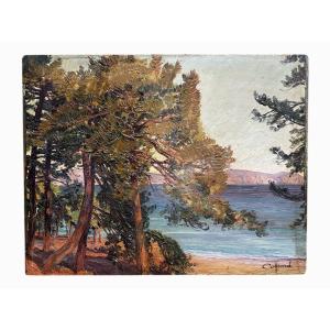 Adolphe Cossard - Mediterranean Landscape - 20th