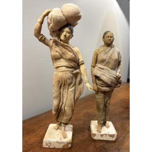 19th Century Indian Terracotta Sculptures Folk Art 