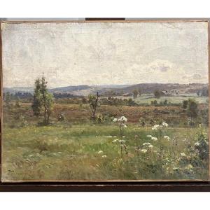 19th-century Landscape By The French Painter émile Isenbart. Oil On Canvas.