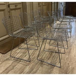 Suite de 8 chaises Harry Bertoia modèle 420 – Knoll International – Design années 1950