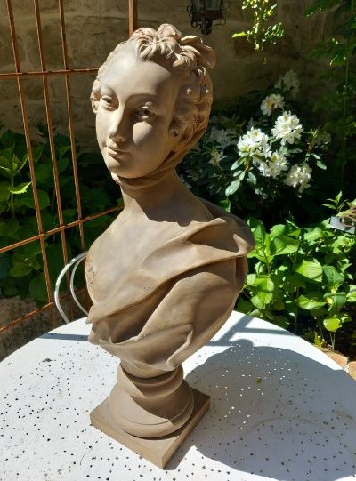 Buste d'une Elégante en Terre Cuite-photo-2