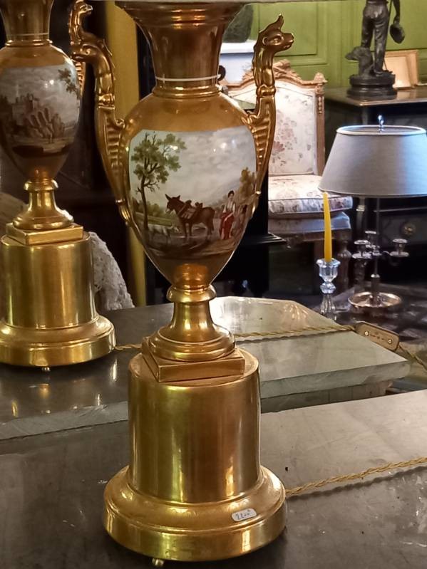 Paire de Lampes en Vieux Paris-photo-4