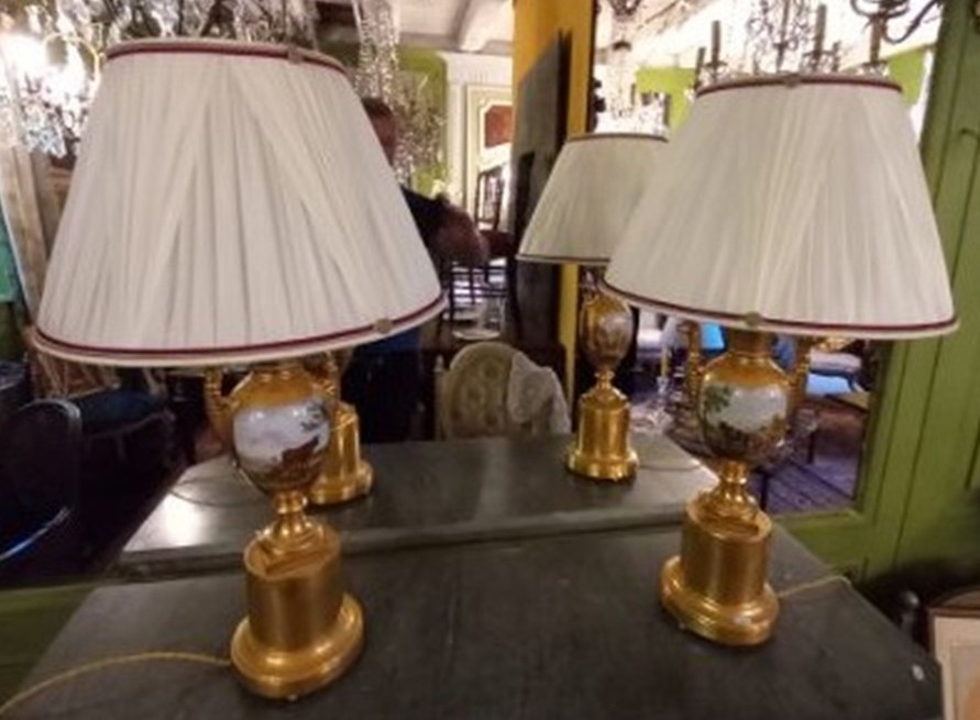 Paire de Lampes en Vieux Paris-photo-2