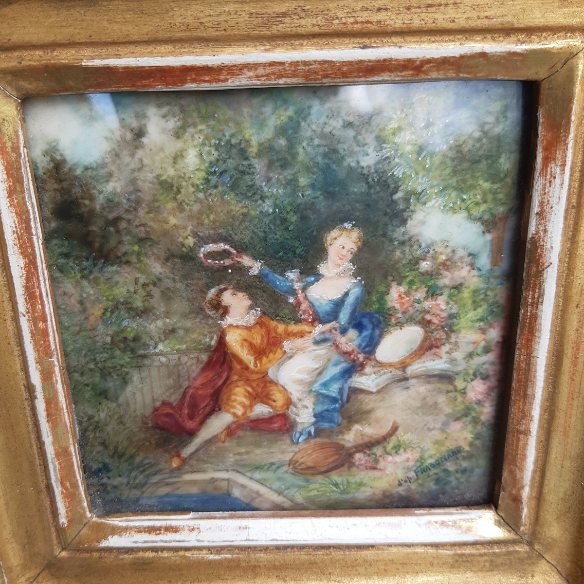 Two Miniatures On Ivory After Fragonard-photo-3