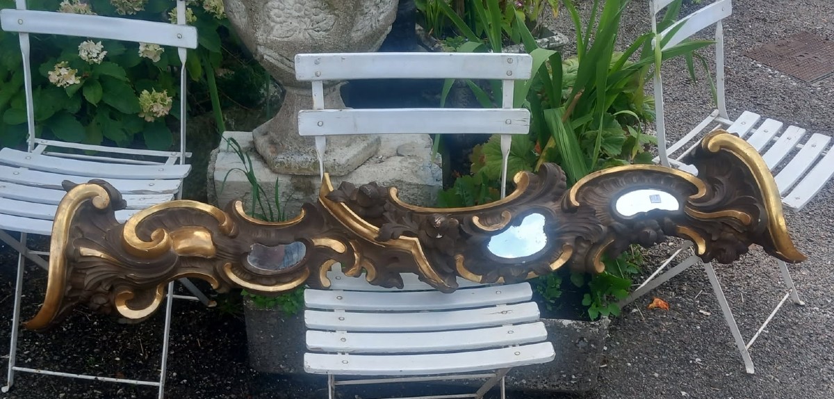 Pair Of Gilded Wood Valances-photo-2