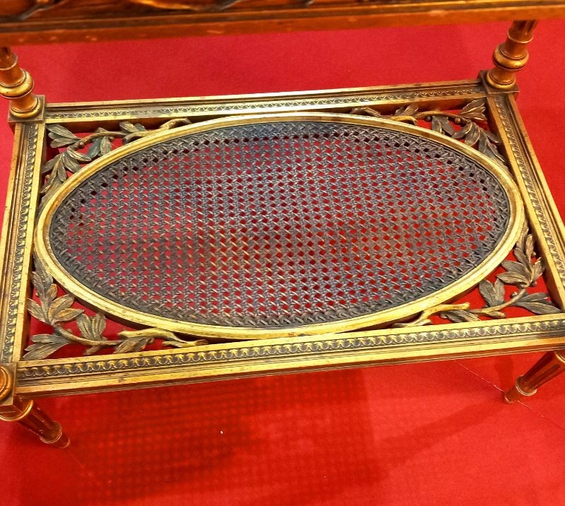 Table de salon en Bois Doré de Style Louis XVI-photo-2