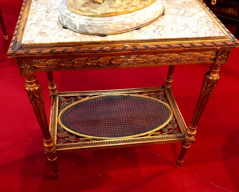 Table de salon en Bois Doré de Style Louis XVI