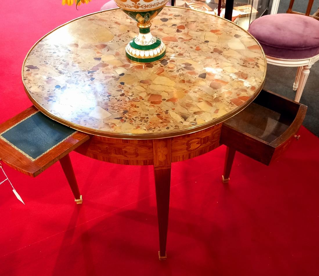 Table Bouillotte en Marqueterie - Epoque Napoléon III-photo-4