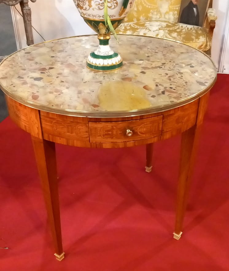 Table Bouillotte en Marqueterie - Epoque Napoléon III