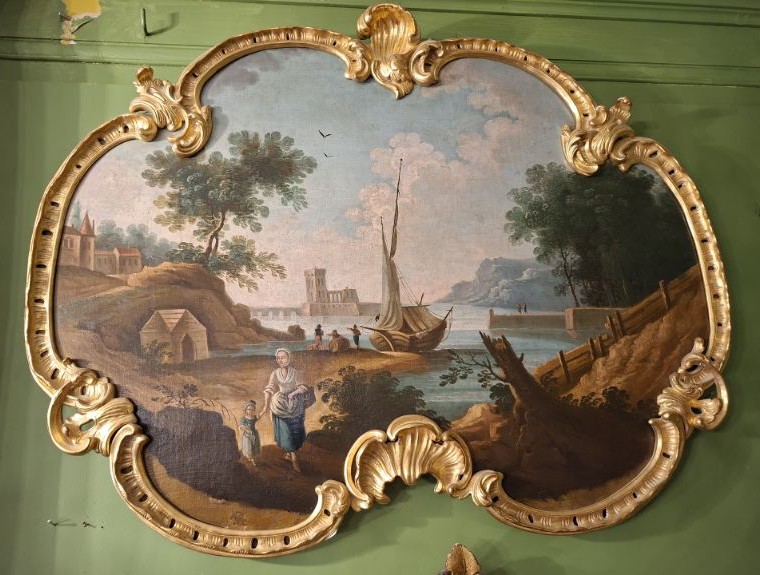 Dessus de Porte en Bois Doré - Epoque Louis XV-photo-2