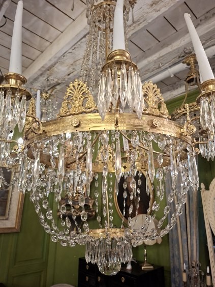 Gilt Bronze And Crystal Chandelier - Empire Period-photo-2