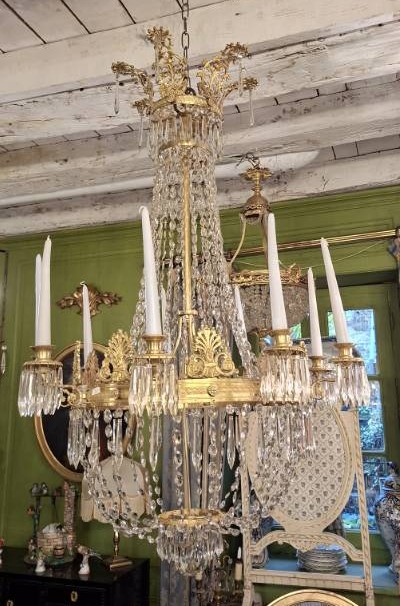 Gilt Bronze And Crystal Chandelier - Empire Period-photo-2
