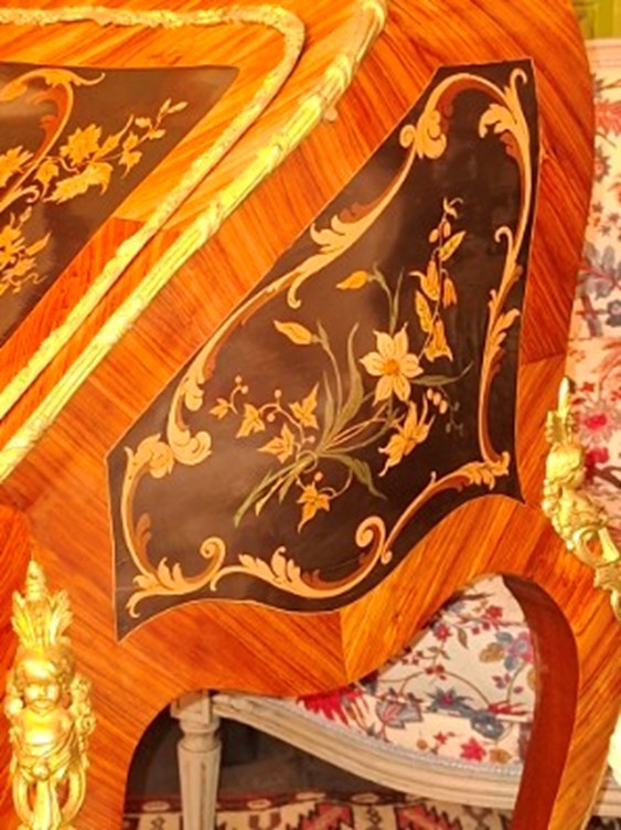 Bureau de pente en Bois de placage et Bronze - Epoque Napoléon III-photo-1