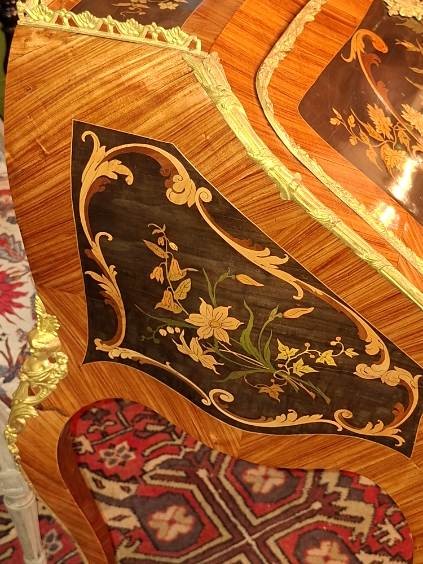 Bureau de pente en Bois de placage et Bronze - Epoque Napoléon III-photo-3